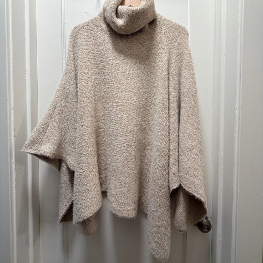 Anthropologie Natural Turtleneck Poncho